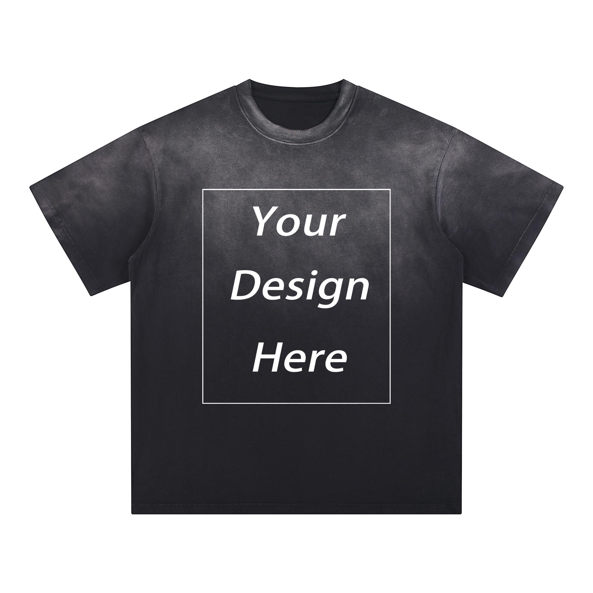 

270 г/м² 100% хлопок футболка с индивидуальным рисунком принт мужские футболки 2XL чёрный