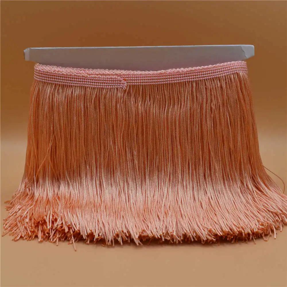 10 Metri Pizzo Lusso Colore Oro Frangia con Nappa 15CM Larghezza Galon Frange Abito Latino Abbigliamento da Palco Accessori Nastro