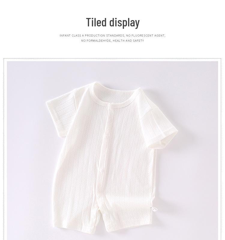 Newborn Summer Mesh Jacquard Cotton Romper - Breathable Class A One-Piece Suit