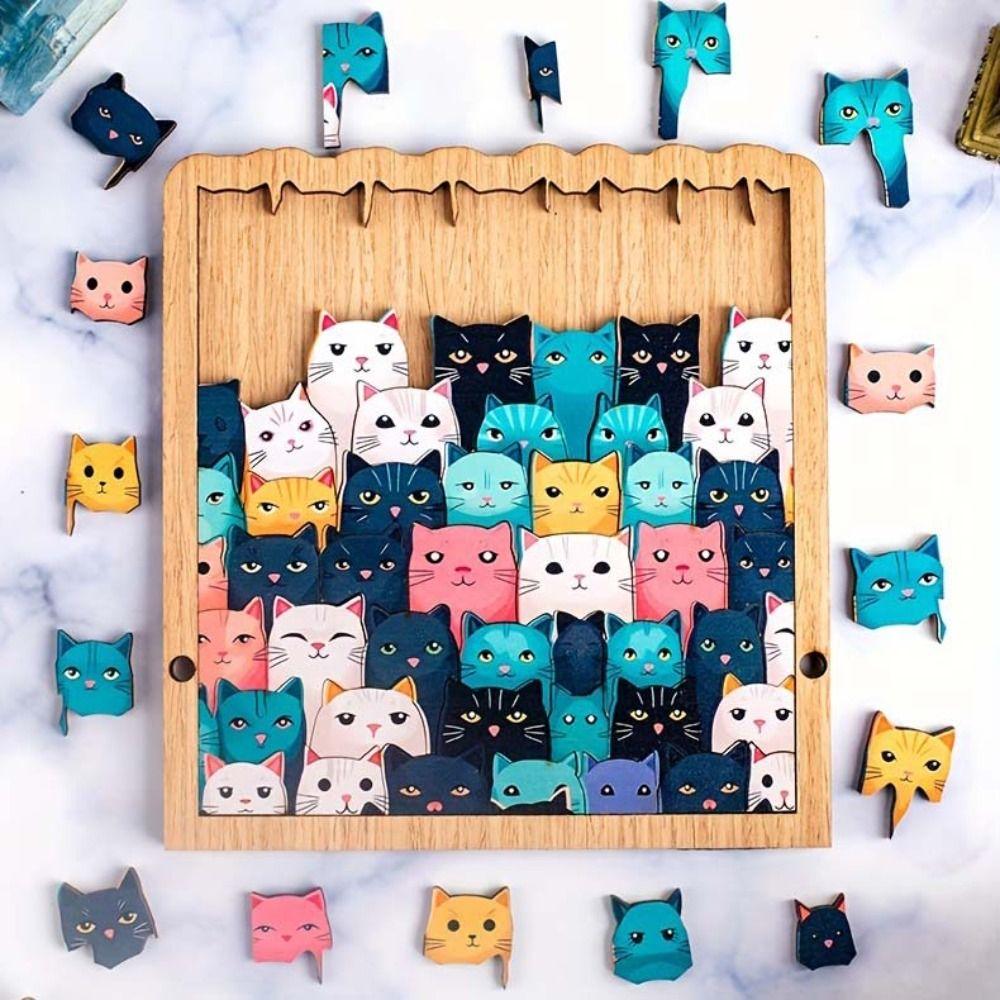 Special-shaped Cat Puzzles High Challenge Cat Jigsaw Creative Wooden Puzzles Cat Lovers