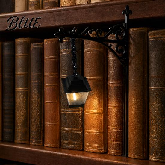 Portable Bookshelf Accent Light 3D Printed Ghost Light Warm LED Library Lamp with Vintage Street Decorative Bookcase Lighting Silhouette Book