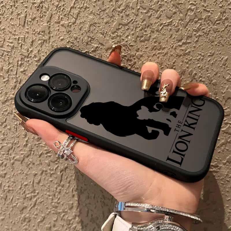 Cute The Lion King For iPhone 17 Air 16E 16 15 14 13 12 11 8 7 Mini Pro Max Plus Frosted Translucent Soft Phone Case