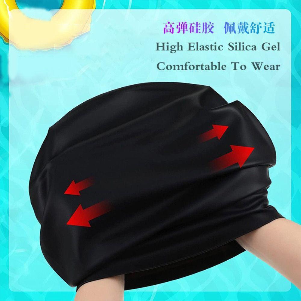 Over Size Diving Hood Hat Silicone Swimming Pool Cap Free Size Bathing Hats  Women Men