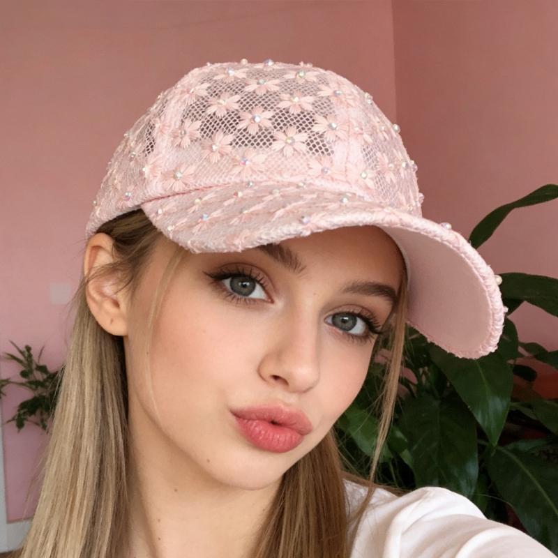 Stylish Floral Baseball Cap For Women And Men With Adjustable Strap Sun Protection Polyester Fabric Outdoor Caps