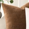 Pack of 2 Soft Textured Throw Pillow Covers Square Accent Solid Cushion Cover Cozy Farmhouse Pillow Case with Zippe for Couch