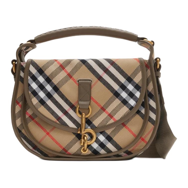 

Шкіряна сумка-кросбоді Burberry з вінтажним картатим візерунком та золотою фурнітурою для щоденного використання Basic Set (Bag+Dust Bag)