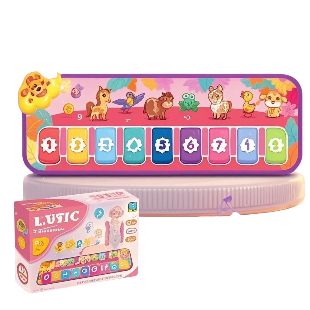 

Детский интерактивный музыкальный коврик-пианино, цветной электронный со звуковыми эффектами, пластиковый коврик-игрушка, подходит для мальчиков и девочек, парен розовый
