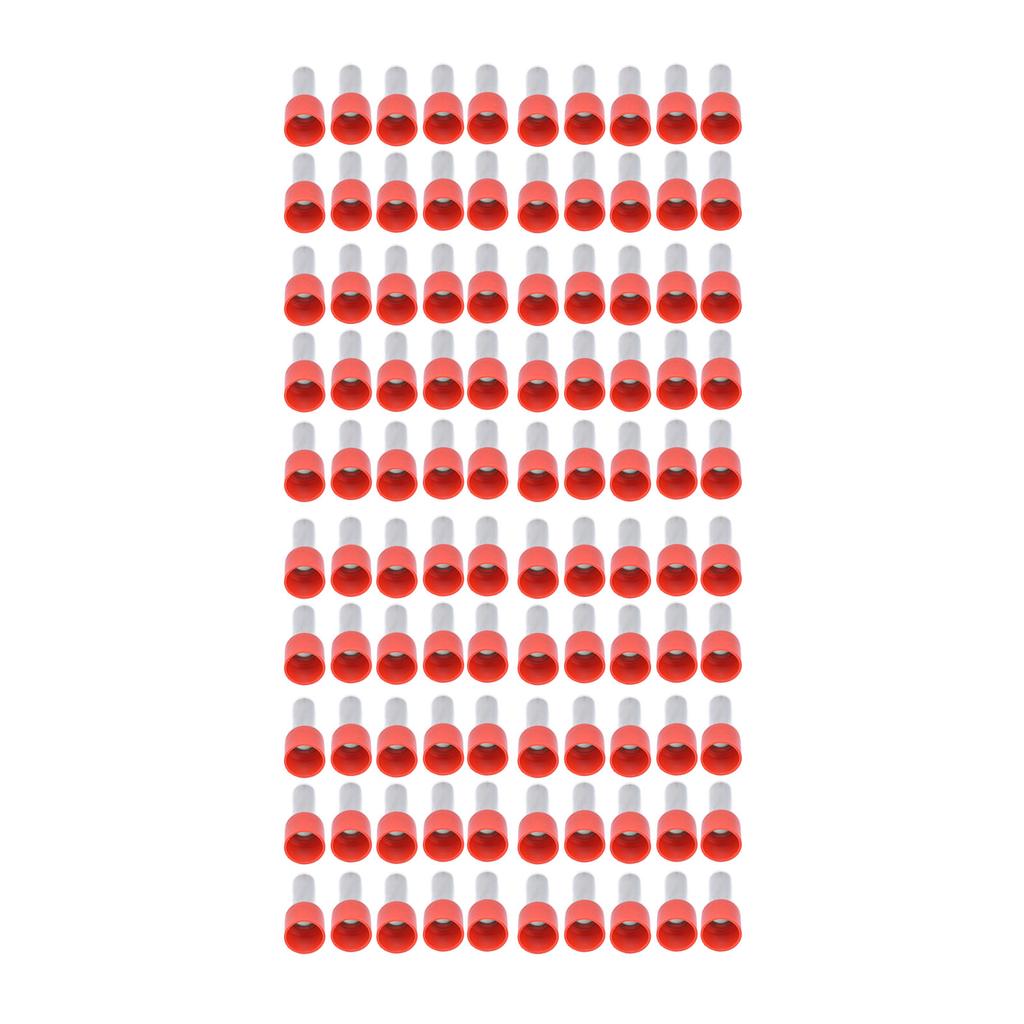 100PCS Insulated Round Tube Terminal Copper Crimp Connector for 8AWG Electrical Wire E10‑12