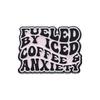 Brooch Alloy Trendy Pin With Charming English Letter Design Inspired By Coffee Cups For Enthusiasts Fashion