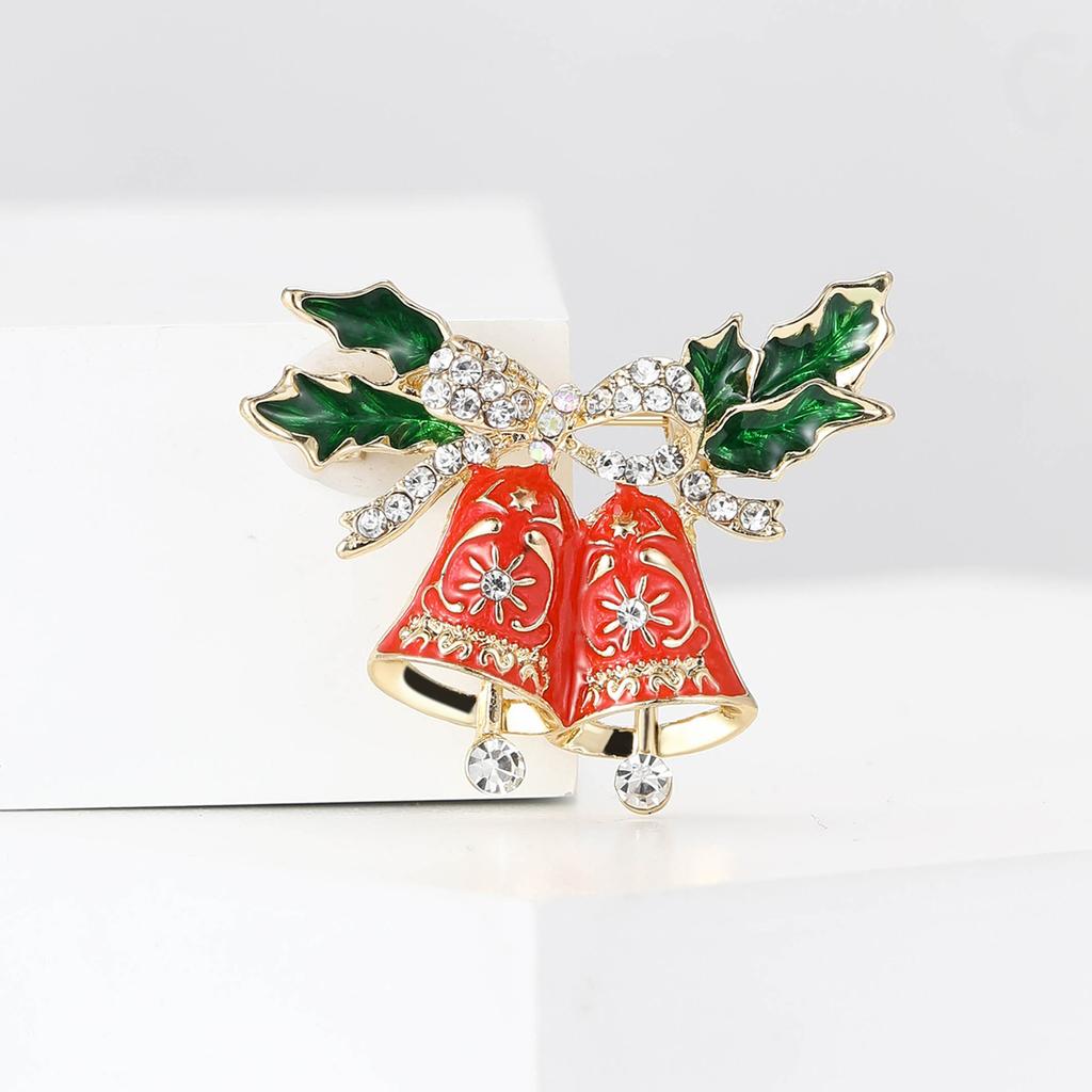 Exquisite alloy enamel Christmas bell brooch atmosphere creative men's and women's suit coat chest flower