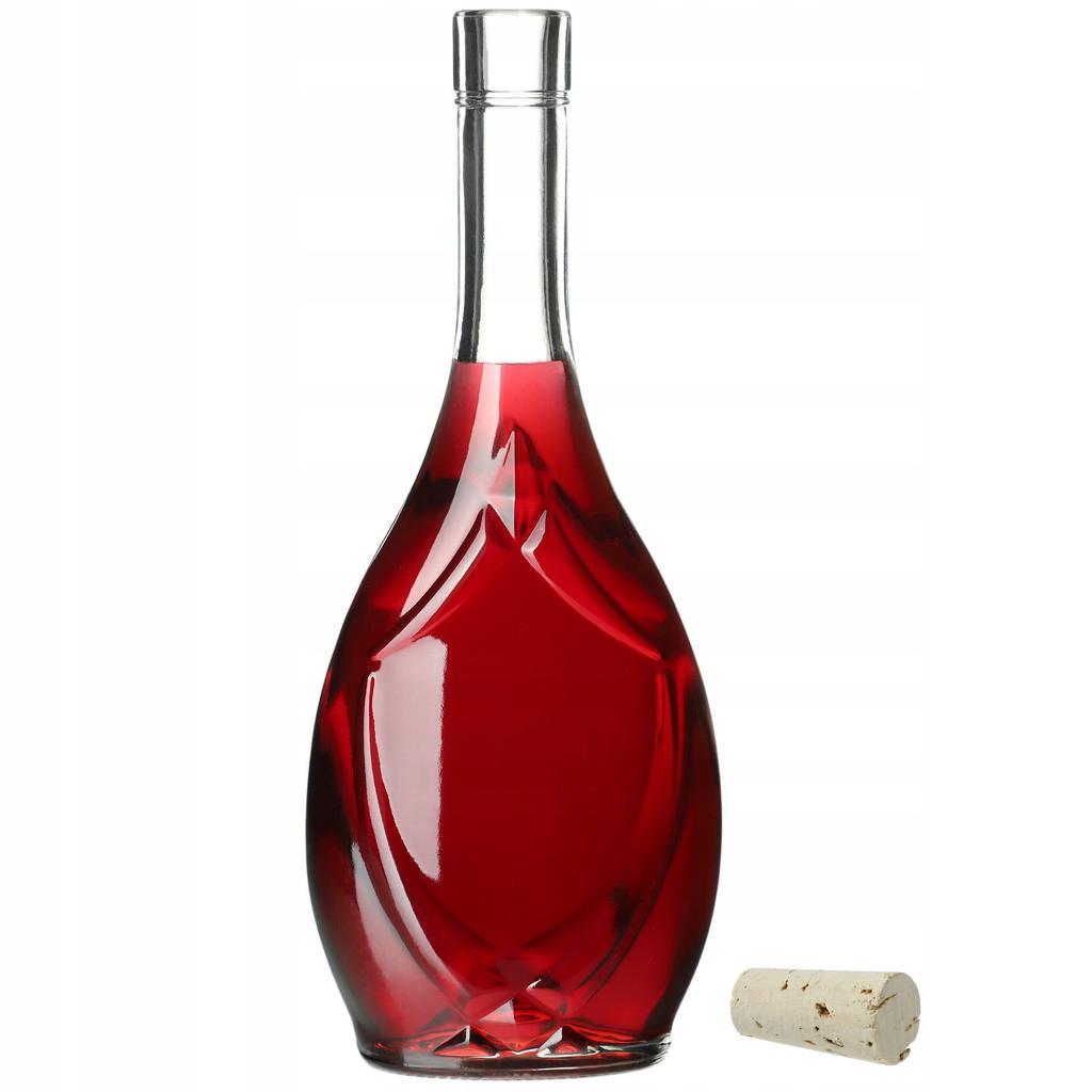 KADAX Glasflasche für Wein 500ml mit Korken Olivenöl Essig Schnaps Alkohol Likör