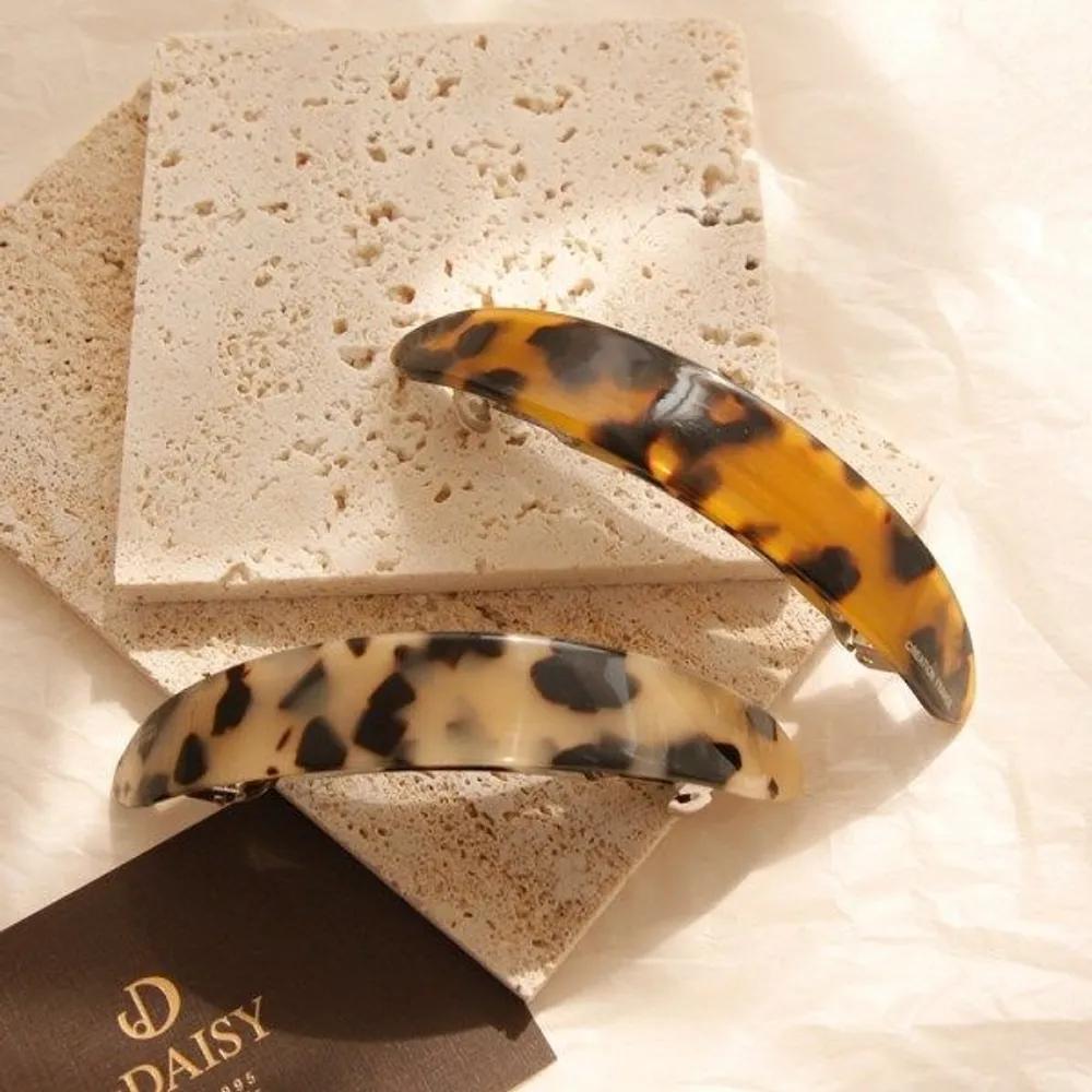 bydaisy Cellulose Arched Half-Up Leopard Print Automatic Hairpin Bh080 beige