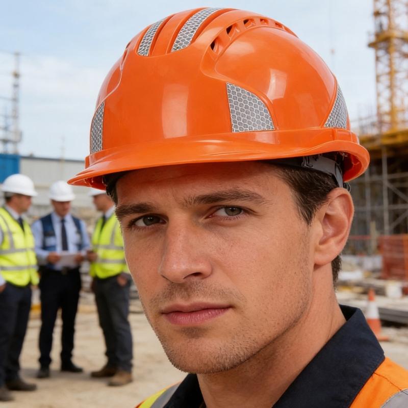 Reflective Safety Hard Hat With Adjustable Strap For Construction Workers And Night Cyclists Practical ABS Plastic