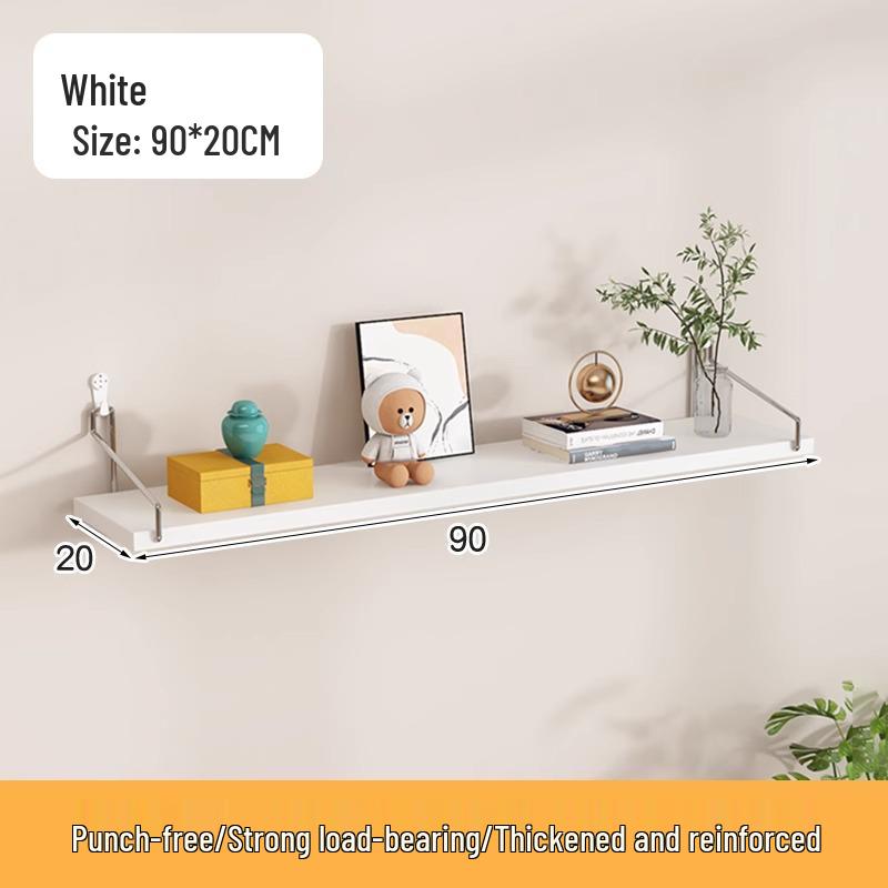 Punch-Free Floating Wall Shelf - Living Room Wall-Mounted Bookcase & Storage Rack