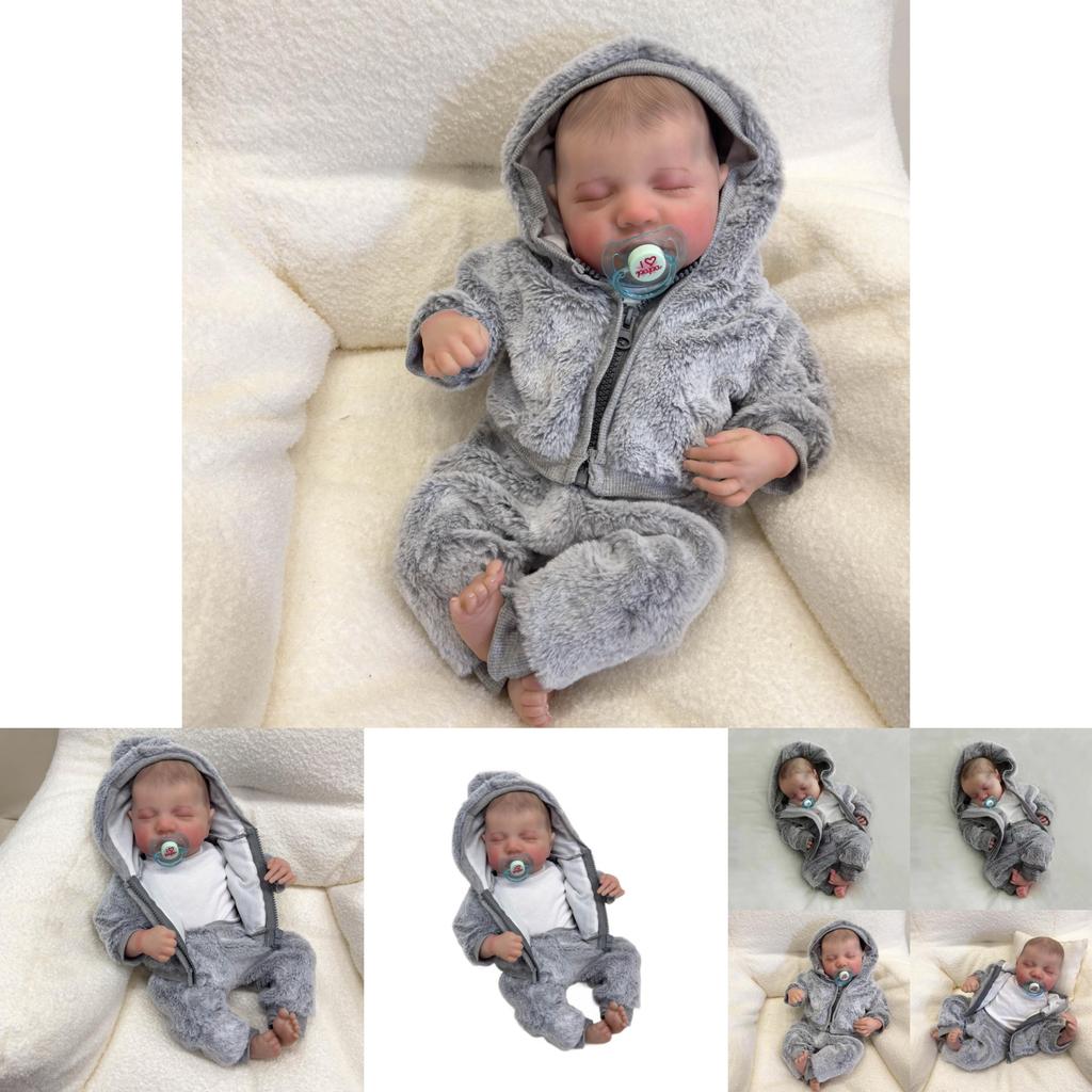 Reborn Baby Doll 49cm Silicone Realistic Infant With Soft Body For Collectors And Gift Use