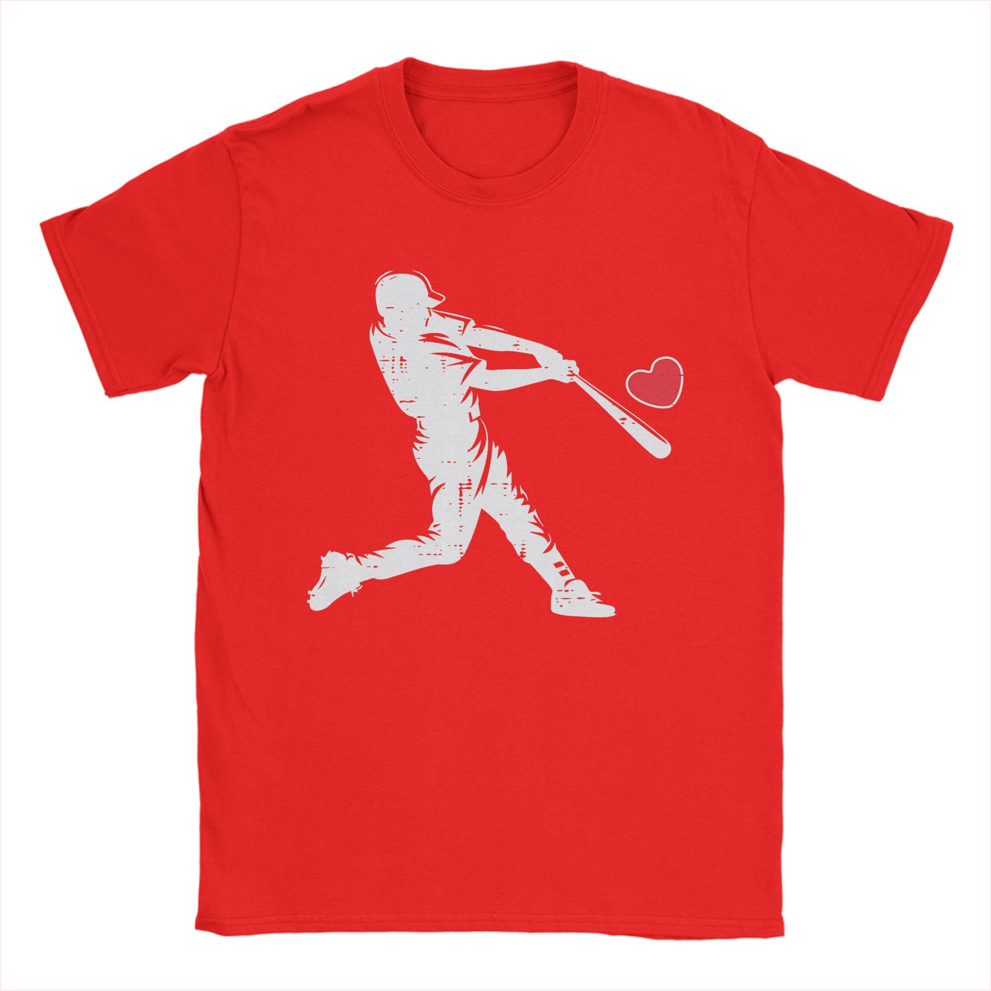 Unisexs Valentines Day Baseball Batter Silhouette Heart T Shirts Cotton Clothing Funny Short Sleeve Tee Shirt Gift Idea TShirt S