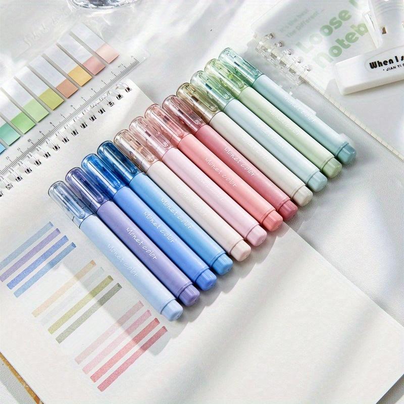 4pcs Soft Touch Fluorescent Gel Pens In Pink Morandi Color, Water-Based Ink, Round Tip, Suitable For Office Supplies, Writing