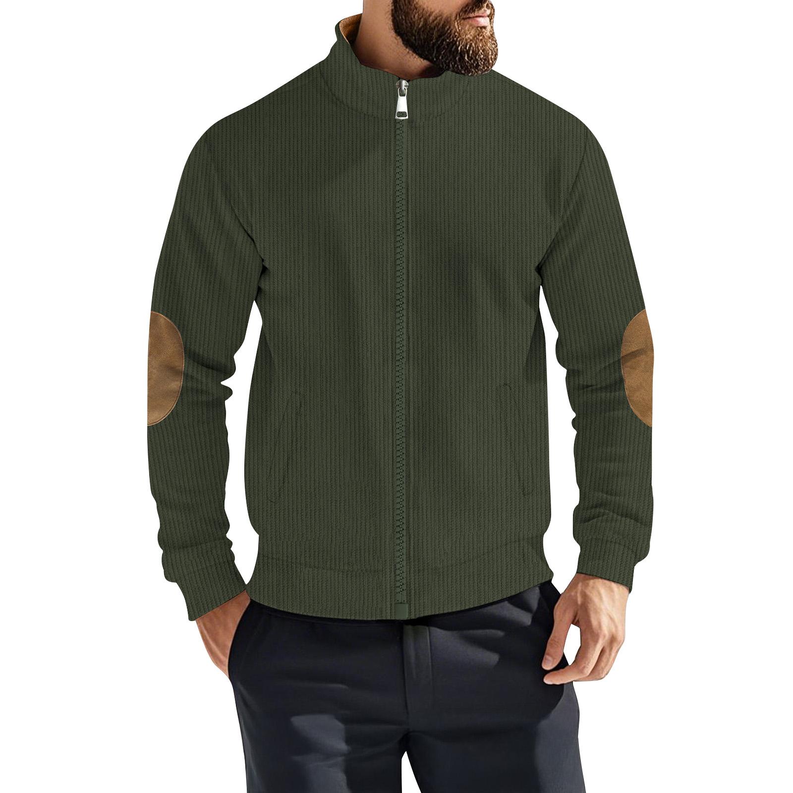 

Мужская однотонная вельветовая куртка на молнии, мужская спортивная куртка большого размера в стиле кэжуал XL