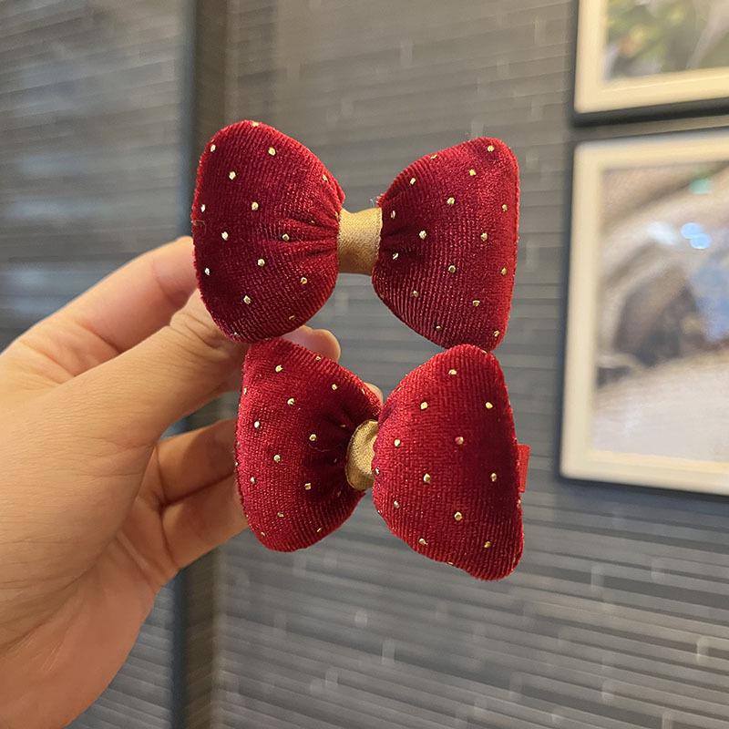 Christmas Bells & Bow Hair Clips Set for Girls - Festive Pompon Hairpins & Autumn/Winter Ties