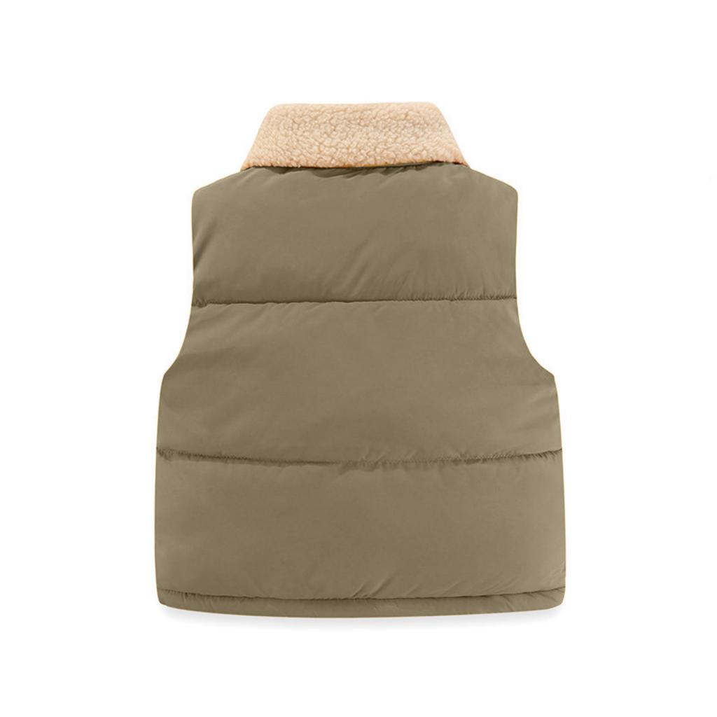 Kids' Stand Collar Vest - Solid Color Sleeveless