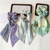 Hair Tie for Women, Silk-Like Fabric Soft Touch Hair Rope, Artistic Oil Painting Print Hair Band for Low Ponytail Versatile Hair Accessories