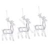 Set of 3 Crystal Elk Ornament Clear Acrylic Christmas Tree Decoration For Festival Home Decors And Seasonal Accessories AXYD