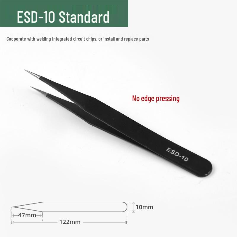 Stainless Steel Precision Tweezers - ESD Pointed Tip Disassembly & Eyelash Tool.