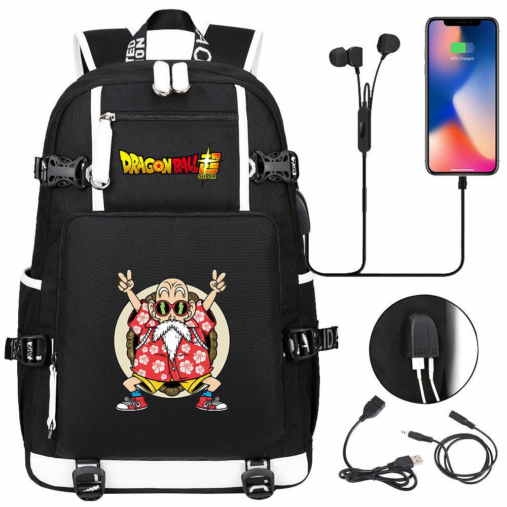 Vegeta Sun Wukong Dragon Ball Ultra USB Headphones Teen Student School Bag Men's and Women's Leisure Travel Backpack