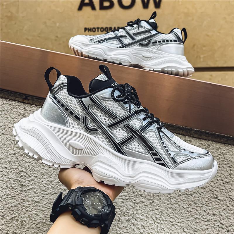 

Мужская обувь 2025 новая сетка модная универсальная повседневная мужская спортивная для бега увеличение роста папа трендовая обувь 2025 44