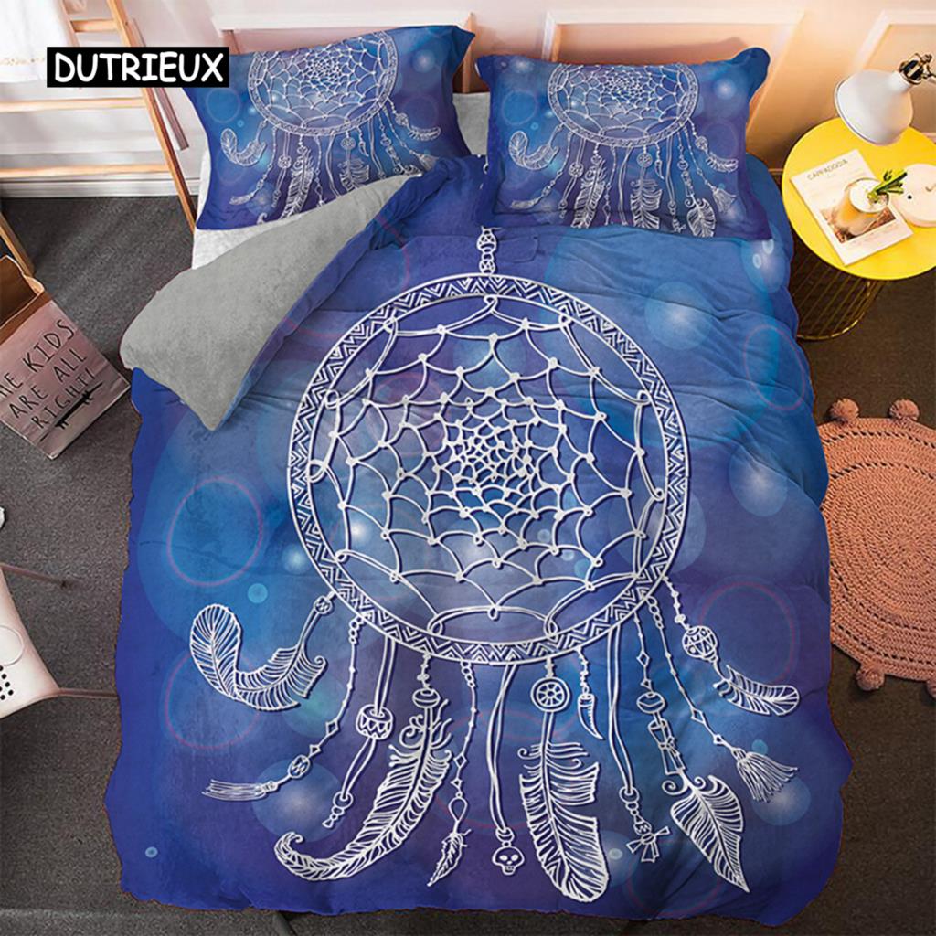 Psychedelic Bohemian Dreamcatcher Bedding Set Single King Queen Size Duvet Cover With