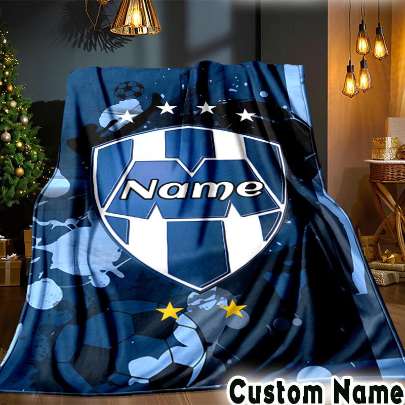 Custom Name Team Spirit Unity Monterrey Throws Blanket Flannel Blankets for Couch Bed Gifts for Men Women Picnic Blanket Christmas Fan Gifts