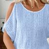 Simple Women's Fashion Blouses Spring Summer New Boho Off-shoulder Hollow Bat Short Sleeve T-shirt Top For Women Casual Shirts