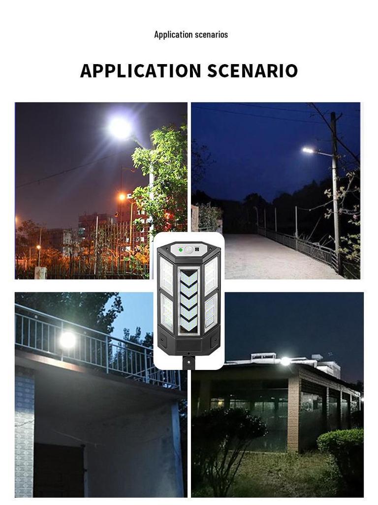 Solarbetriebene LED-Außenhofleuchte mit Bewegungssensor, Wasserdicht, für Fernbedienung und Straßenbeleuchtung