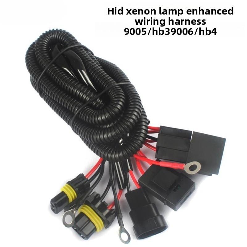 HID Reinforced Wiring Harness Xenon Lamp Reinforced Wire Set H7 H11 9005 9006 Relay Battery Extension Cable