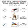 3Box Bundle(Total 9Pcs Flies)- Fly Fishing Flies Artificial Wet Flies Bait for Trout/Bass Artificial Nymphs Bait Fish Bait