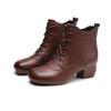 GKTINOO Autumn Winter Warm Boots Women 2025 Retro Handmade Lace-up Genuine Leather Round Toe Women Thick Heel Ankle Boots