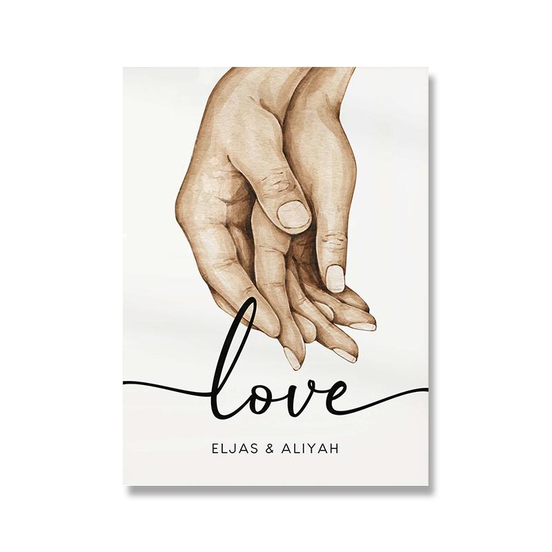 

Персонализированный семейный набор рук, 3 постера, подарки для влюбленных, картина на холсте, скандинавский художественный принт, абстрактные настенные картины, декор для гостиной 21x30cm No Framed