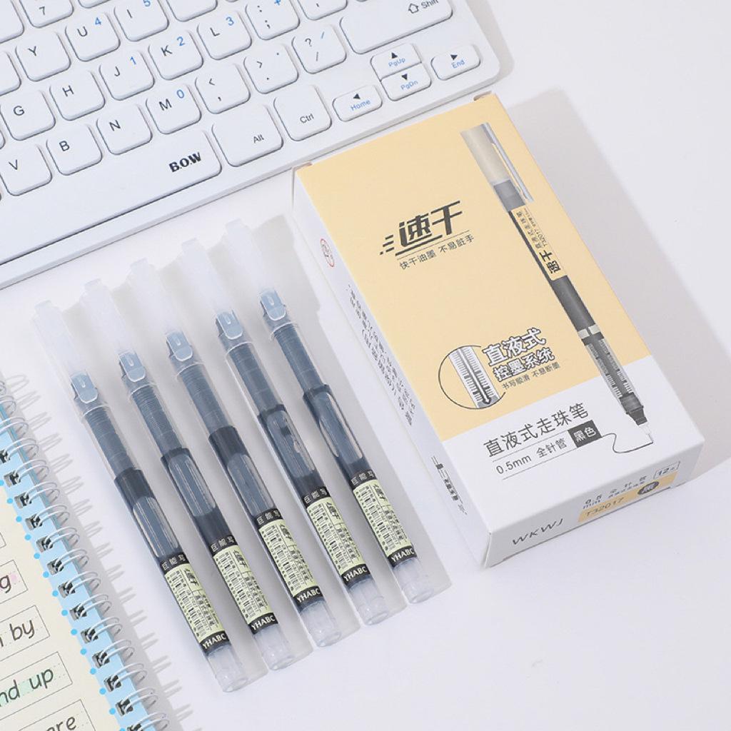 Quick-Drying Black Rollerball and Gel Signature Pen with Needle Tip