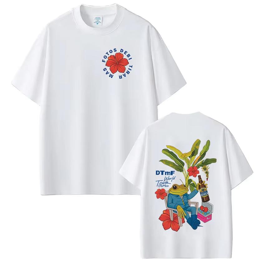 T-shirt Rapper Bad Bunny Debi Tirar Mas Fotos DTMF World Tour T-shirts Femmes Unisexe Mode Vintage Hip Hop T-shirts Streetwear