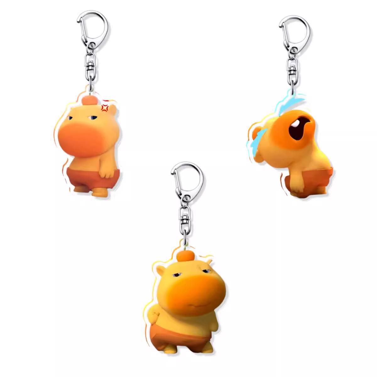 Акриловый брелок-эмодзи с детенышем капибары Лулу - Милый и забавный мультяшный шарм для рюкзака