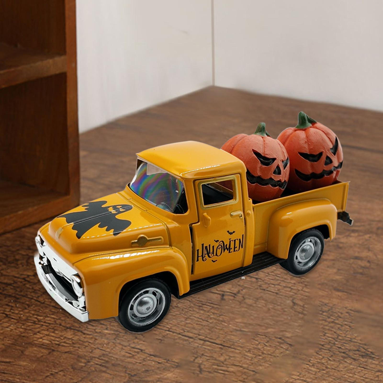 

Halloween Alloy Truck Model Table Decor Creative Scary Pumpkin for Favor оранжевый