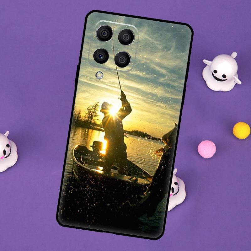 Bass Fishing Lake Sunset Fisherman Cover For Samsung Galaxy M11 M51 M31 M33 M13 M23 M53 M15 M55 M14 M34 M54 M20 M32 M52 Case