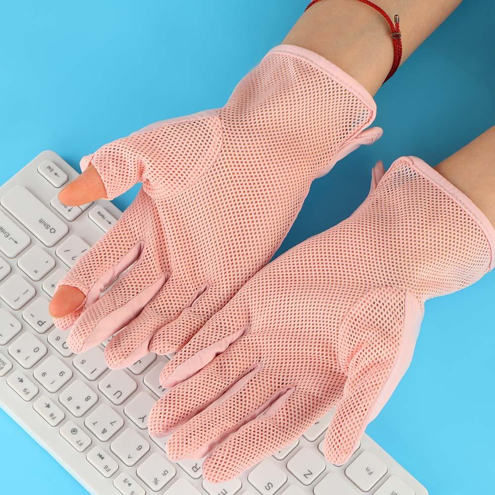 Fashion Thin Anti-UV Summer UPF 50+ Mesh Sunscreen Gloves Mittens Driving Gloves