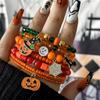 Halloween Spider Bat Multi-layer Stacked Bracelets Set for Women Pumpkin Boo Rice Beaded Bracelets Party Festival Jewelry Gifts