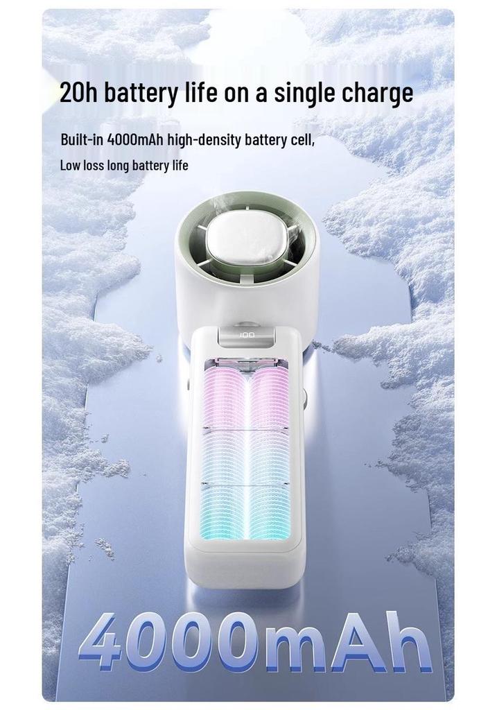Turbo High-Speed Handheld Fan: Portable USB Rechargeable, 100-Speed Digital Display for Outdoor Cooling