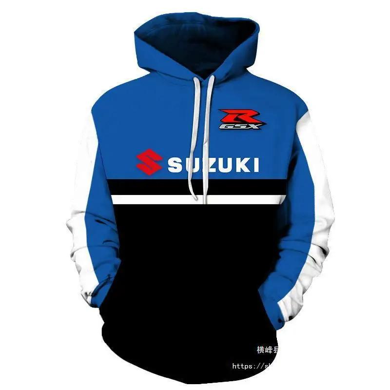 

Men s 3D printed Suzuki R logo hooded sweatshirt designed for Suzuki s autumn and winter endurance race, motorcycle enthusiast 6XL
