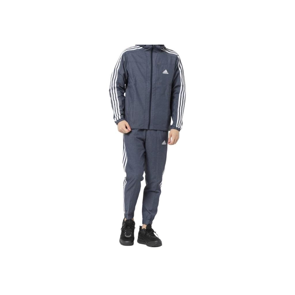 Adidas Logo Print Zip-Up Track Jacket Men Outerwear Legend-Blue IK7324