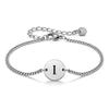 Vnox 26 Letters A-Z Initial Round Bracelet for Men, Stainless Steel  Adjustable Link Chain, Personalized Wristband Jewelry Gifts