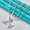 Snake Chain Romantic Dragonfly Necklace 925 Sterling Silver Fashion Jewelry