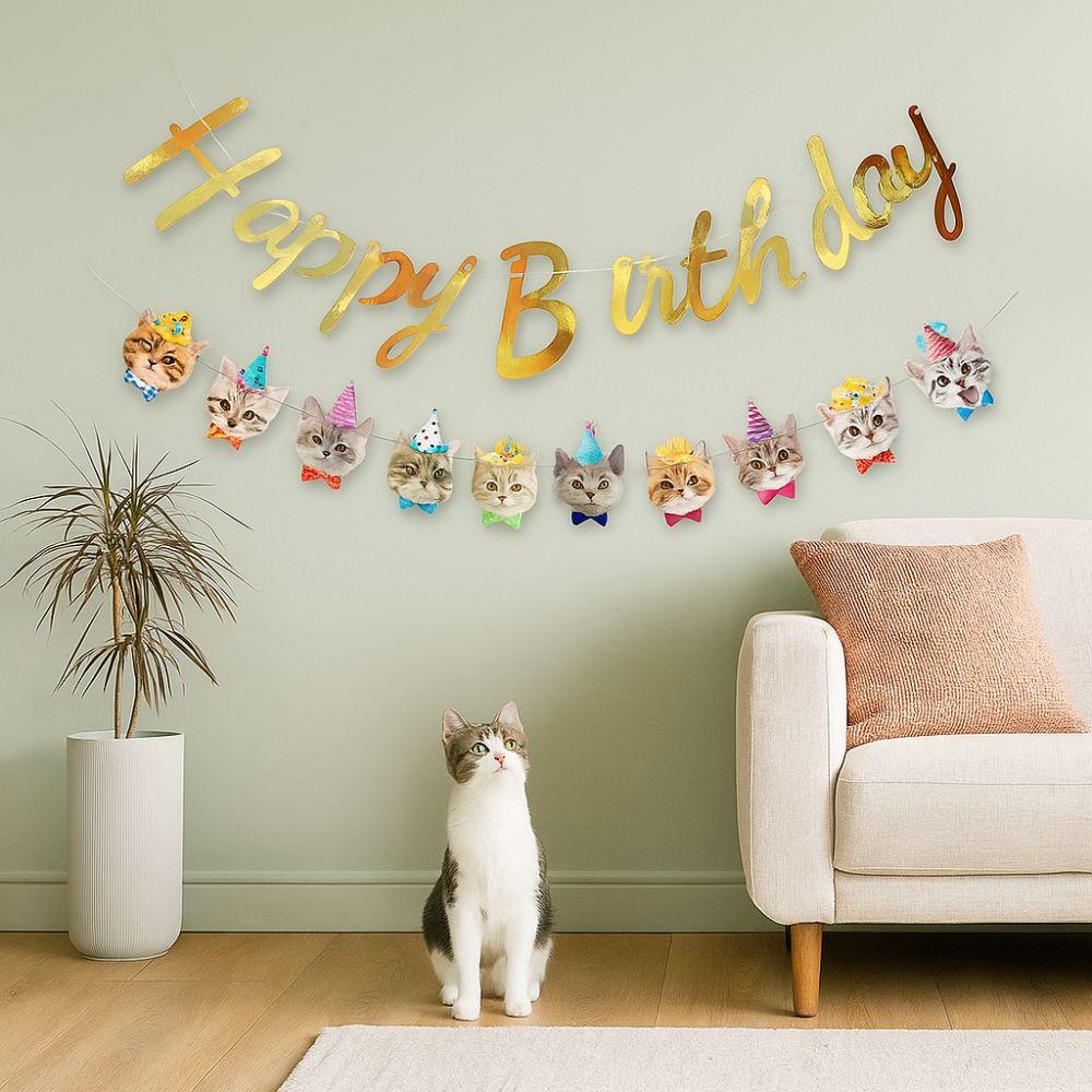 Cute Animal Pet Theme Banner Cartoon Pattern Cat Garland  Kindergarten Decoration